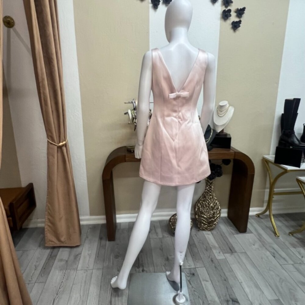 Alisanne Satin Mini Dress in Pink